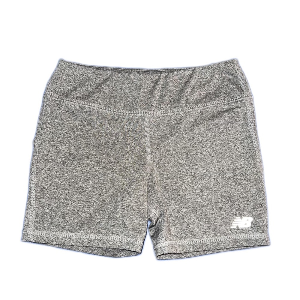 New Balance Gray Spandex Shorts, Girls 7/8